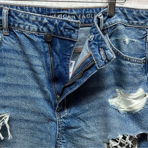 American Eagle Distressed Mom High Rise Shorts Womens Plus 18‎ 34W Blue NWT New - Picture 5 of 15